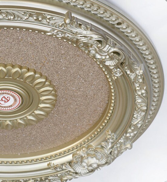 Diameter Rose Gold Petite Round Ceiling Medallion Scolls Shells French